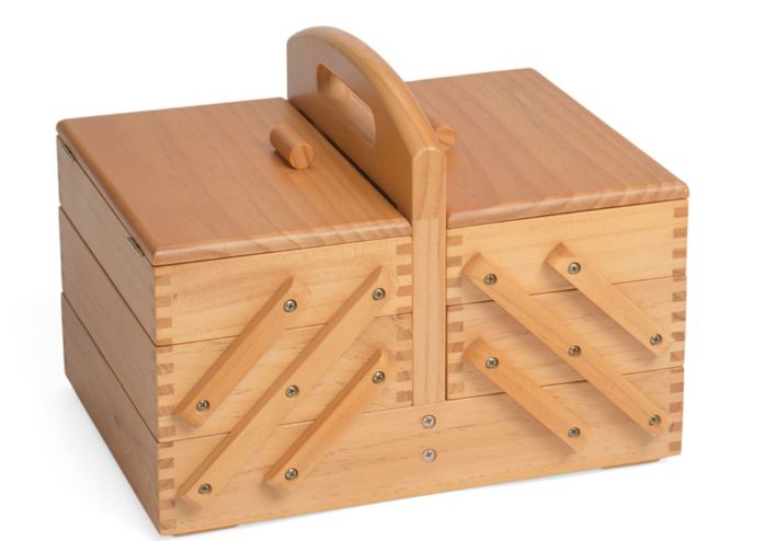 Milward Wooden Sewing Box - Double Fold Out