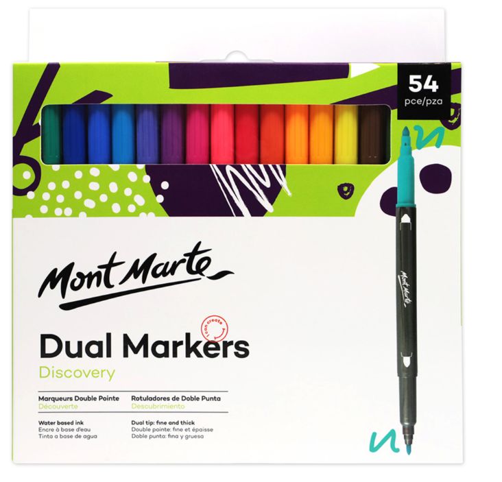 Mont Marte Dual Markers Water Based 54pc