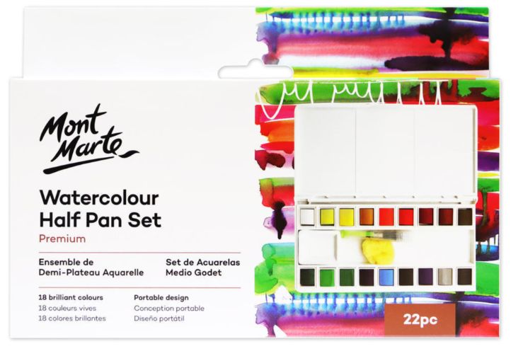 Mont Marte Watercolor Half Pan Set 22