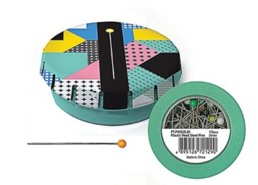 Pin Station Tin - Plastic Head Steel Pins