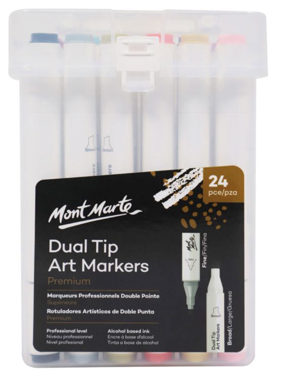 Mont Marte Premium Dual Tip Alcohol Markers 24pc