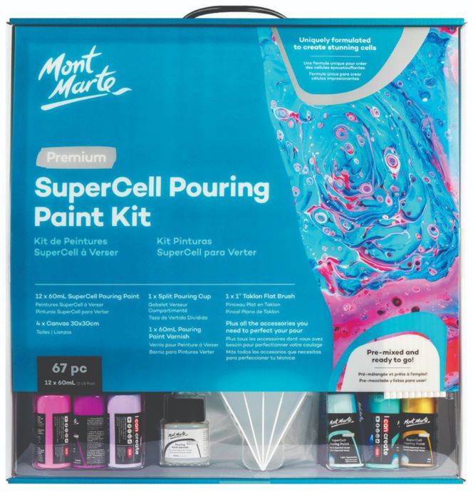 Mont Marte SuperCell Pouring Paint Set 67pc