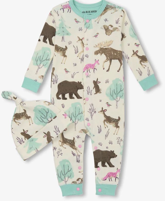 Forest Critters Coverall with Hat