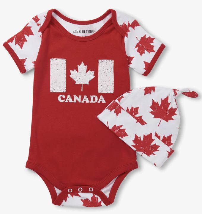 Canada Baby Bodysuit with Hat