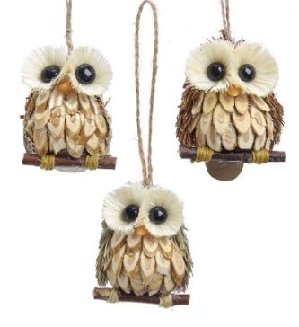 C7851 Wood and Sisal Owl
