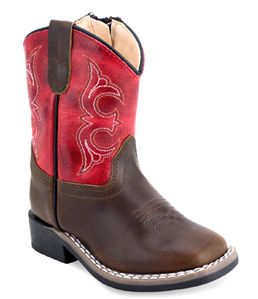 Toddler Western Boot - Brn/Red