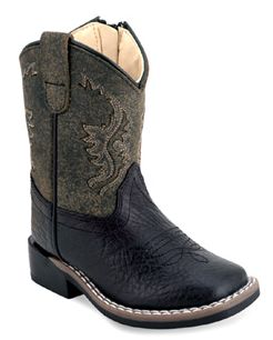 Toddler Western Boot - Blk/Brn