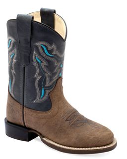 Kids Western Boot - Brown/Navy