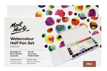 Mont Marte Premium Watercolor Half Pan Set 28pc