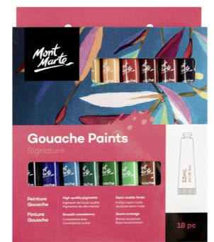 Mont Marte Gouache Paints 18pc 12ml