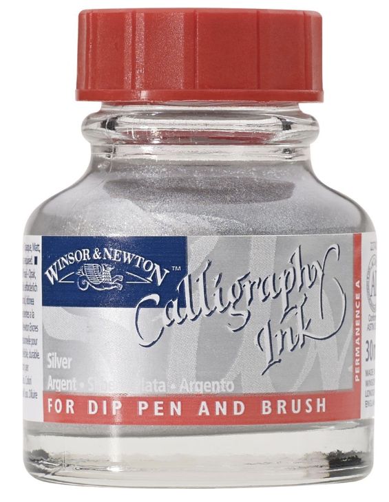 W&amp;N Calligraphy Ink Silver 30ml