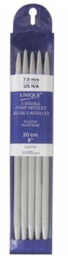 Double Point Knitting Needles 8" Plastic- 7.0mm