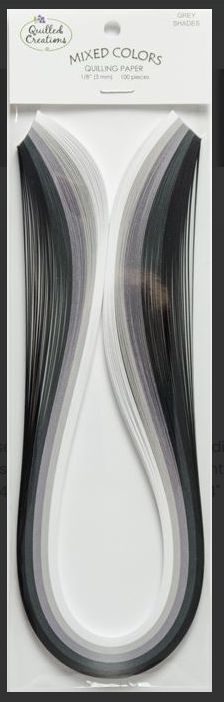 Quilling Mixed 3/8 - Grey Shades