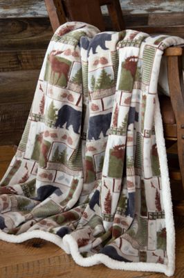 Vintage Lodge Plush Throw