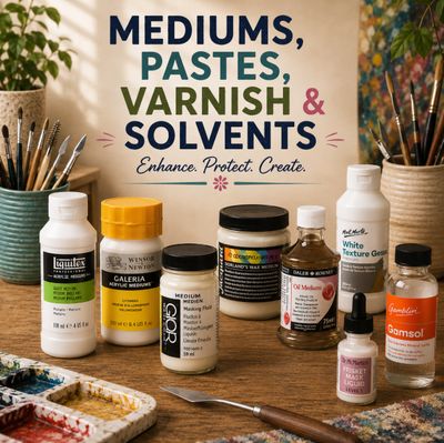 Mediums, Pastes, Varnish and Solvents