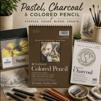 Pastel, Charcoal and Colored Pencil