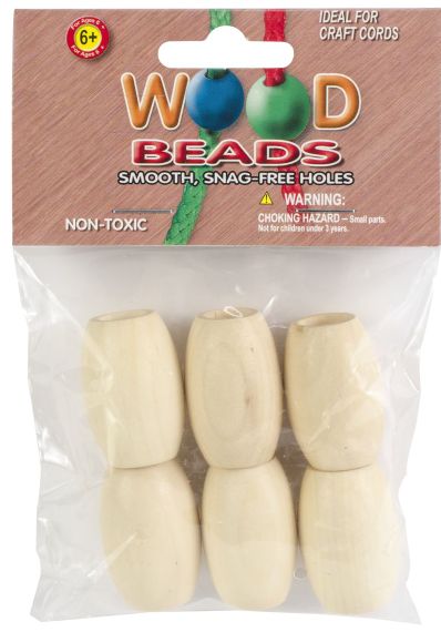 Wood Beads - Natural - Oval 22mm