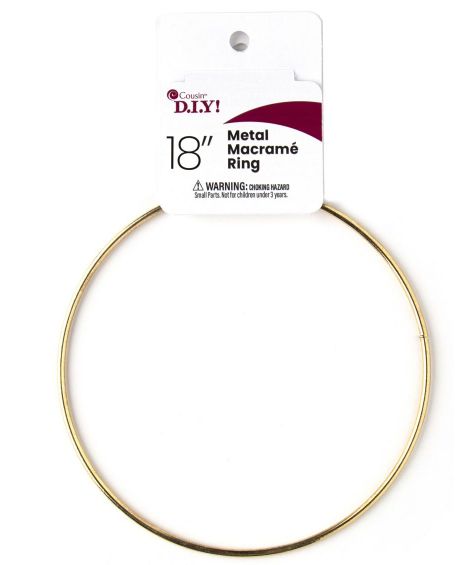 Metal 18" Brass Macrame Ring