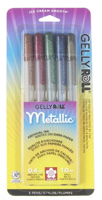 Gelly Roll Metallic Medium Dark 5pk