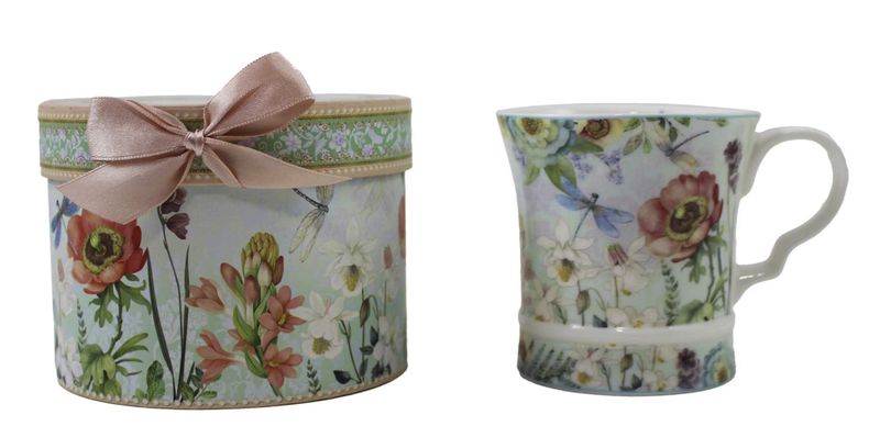 Boxed Mug Flower &amp; Dragonfly