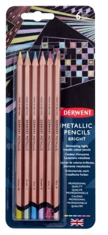 Derwent Metallic Pencils Bright 6pc