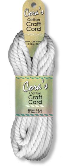 Cora's Craft Cord - White - 6mm