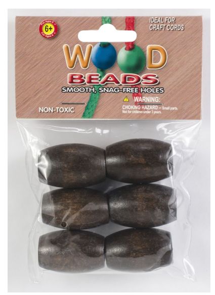 Wood Beads - Walnut - Oval 22mm