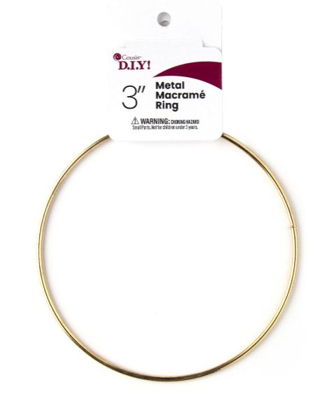 Metal 3" Brass Macrame Ring