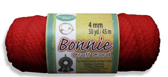 Bonnie Craft Cord - 4mm Red 50yrd