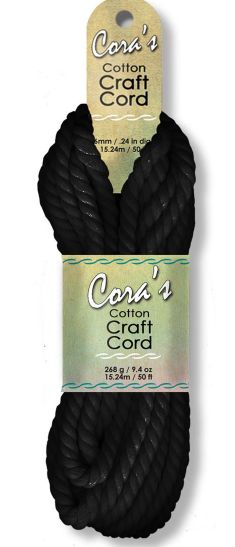Cora's Craft Cord - Black - 6mm