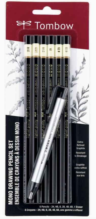 Tombow Drawing Pencil &amp; Eraser Set 7pc