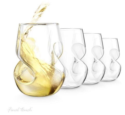 Final Touch Conundrum White Wine Glass Set