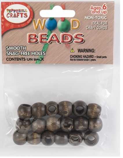 Wood Beads - Walnut - 13mm