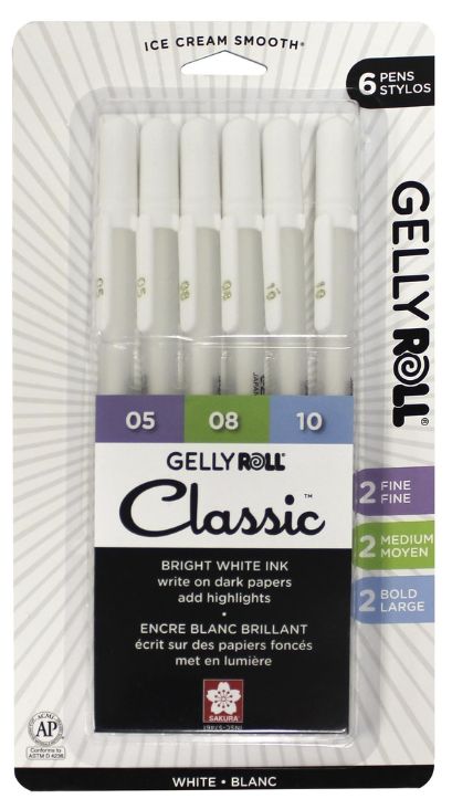Gelly Roll Assorted White 8pk