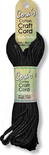 Cora's Craft Cord - Black - 2mm