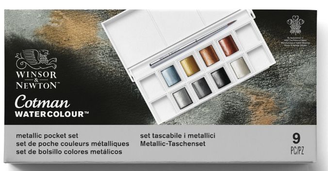 Windsor &amp; Newton Cotman Watercolor Metallic Pocket Set