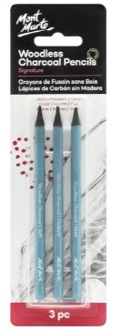 Mont Marte Woodless Charcoal Pencils 3pc