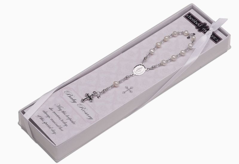 Cherished Moments - Baby Rosary White (Pink)