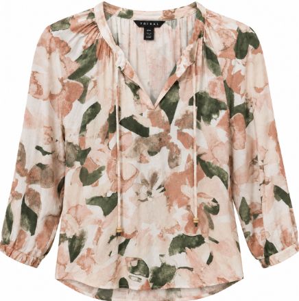 Muted Clay Tie Blouse