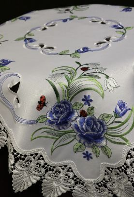 36x36 Blue Rose Ladybug