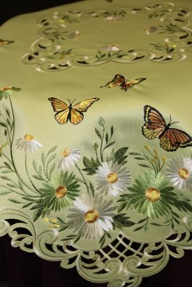36x36 Green Daisy &amp; Butterfly