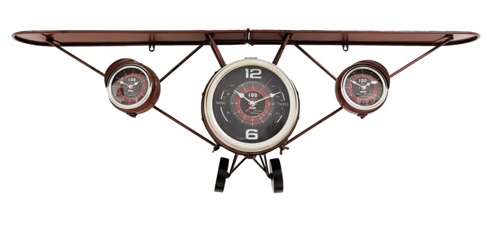 Red Plane Clock Shelf