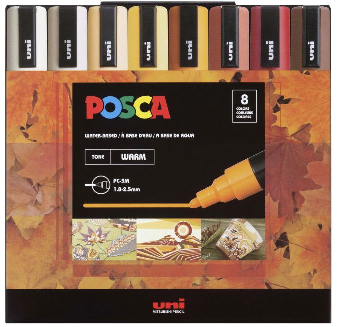 POSCA 8pk Medium Warm Colors