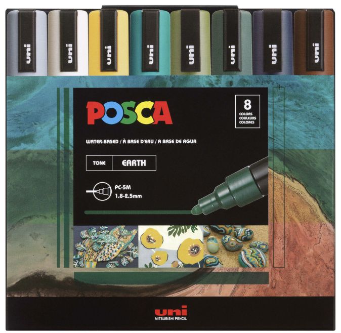 POSCA 8pk Medium Earth Colors
