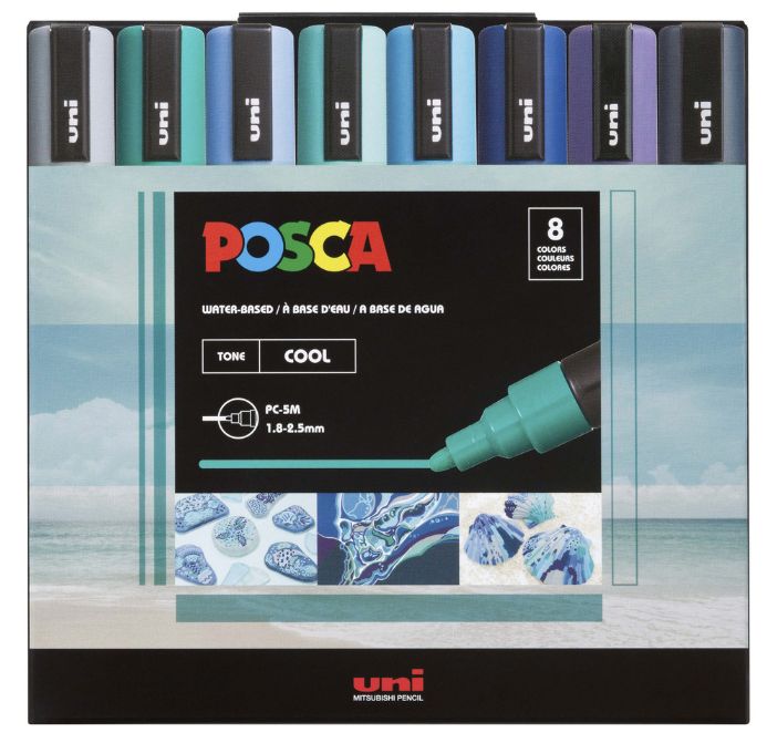POSCA 8pk Medium Cool Colors