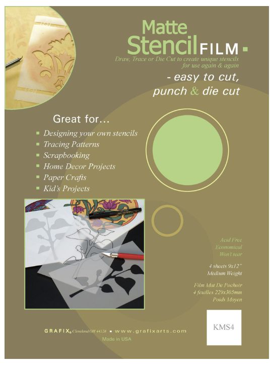 Grafix Matte Stencil Film .005 9x12 4pk