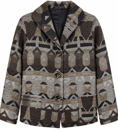Brown Print Overcoat