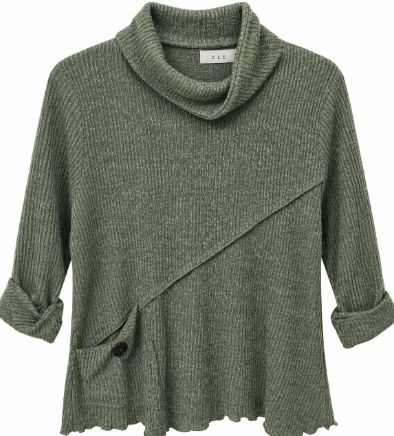 Green Ribbed Top