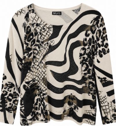 Animal Print Bling Sweater