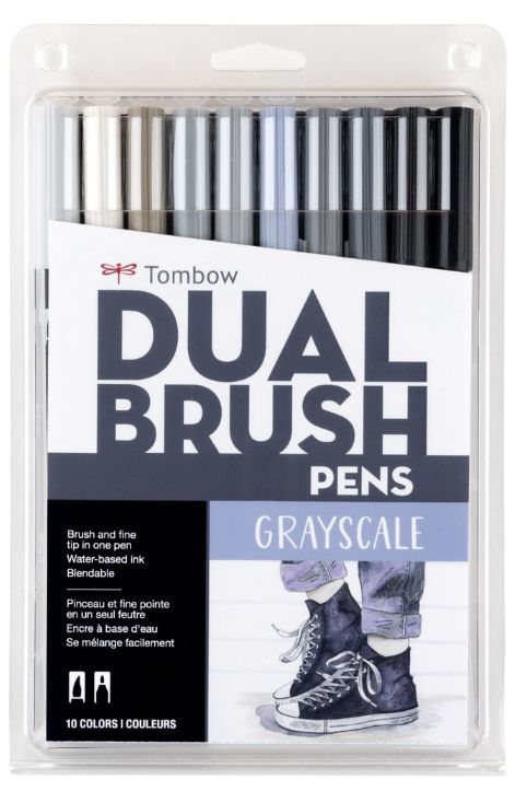 Tombow Dual Brush Greyscale